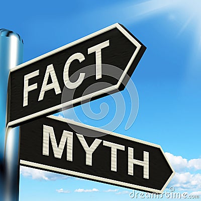 Fact Myth Signpost Means Correct Or Incorrect Information Stock Photo