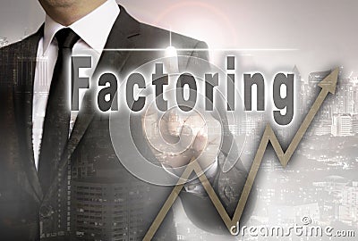 Factoring is shown by businessman concept Stock Photo