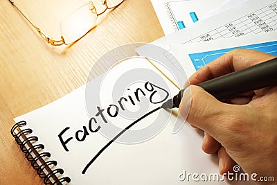 Factoring written by hand. Stock Photo