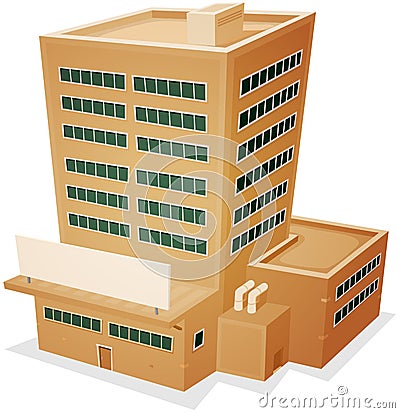 Factory Building Vector Illustration