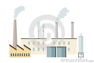 Factory flat design - vector factory building Vector Illustration