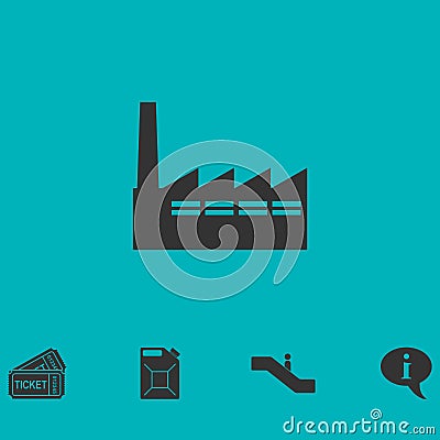 Factory icon flat Vector Illustration