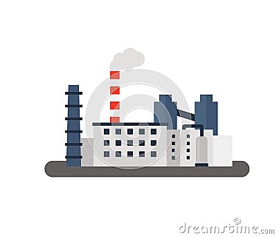 Factory Landscape. Vector flat illustration. Cartoon Illustration