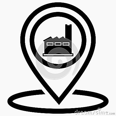 Factory location icon. Factory picture Vector Illustration