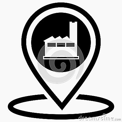 Factory location icon. Factory picture Vector Illustration