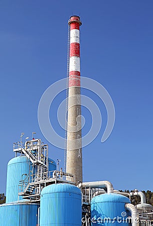 Factory Mondi in city Ruzomberok, Slovakia Editorial Stock Photo