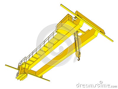 Factory overhead crane Vector Illustration