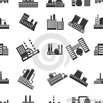 Factory pattern icons in black style. Big collection of factory vector symbol stock illustration Vector Illustration