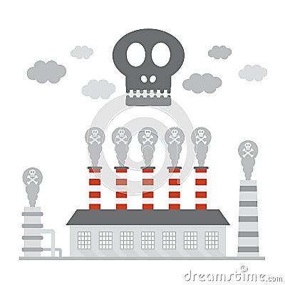 Factory pollution icon Vector Illustration
