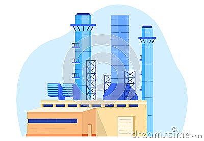 Factory power, nuclear energy for industry, environment, nuclear power, design cartoon vector illustration, isolated on Vector Illustration