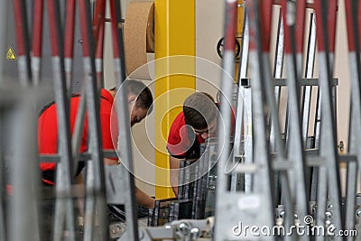 Factory producing modern plastic windows, Alytus, Lithuania Editorial Stock Photo