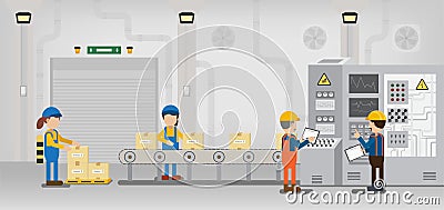 Factory production line Vector Illustration