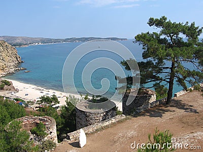 Factory ruin in Thassos Stock Photo