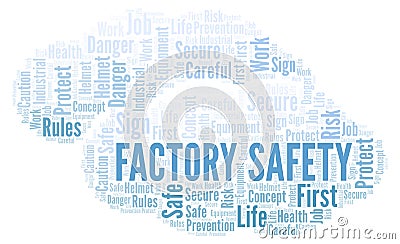 Factory Safety word cloud. Stock Photo