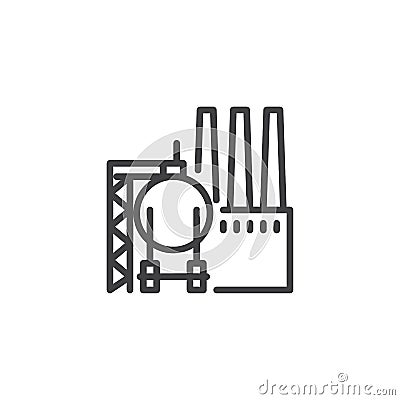 Factory silos line icon Vector Illustration