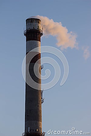 Factory smoke pipe Stock Photo