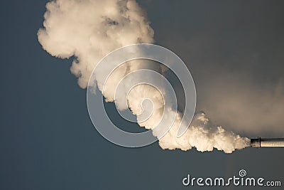 Factory smokestack and smoke Stock Photo