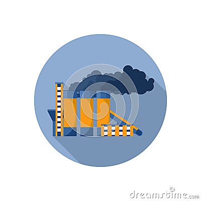 Factory with Smoking pipes processing plant, cement plant Vector Illustration