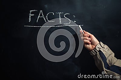 Facts on the blackboard Stock Photo