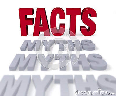 Facts End Myths Stock Photo