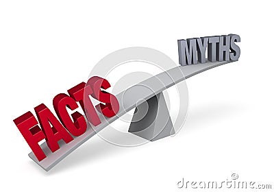 Facts Outweigh Myths Stock Photo