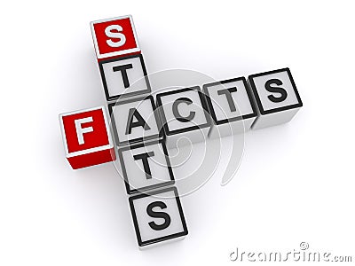 Facts stats word block Stock Photo