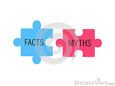 Facts vs Myths concept. Vector Illustration