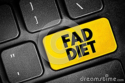 Fad diet - without being a standard dietary recommendation, and often making unreasonable claims for fast weight loss or health Stock Photo
