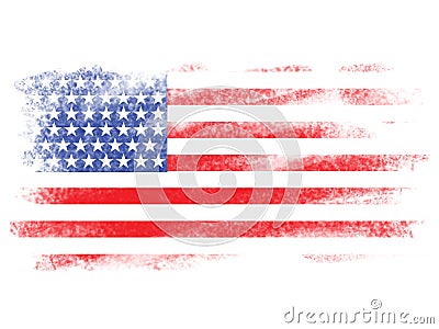 Fade American Flag on White Blackground Stock Photo