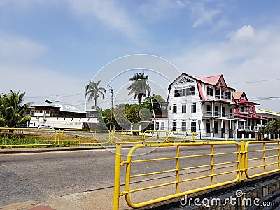 Old historical building in Paramaribo, Suriname Editorial Stock Photo