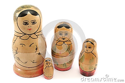 Faded Russian Dolls Stock Photo