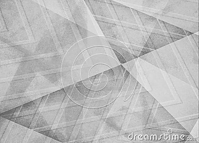 Faded white and gray background, angles lines and diagonal shape pattern design in monochrome black and white color scheme Stock Photo