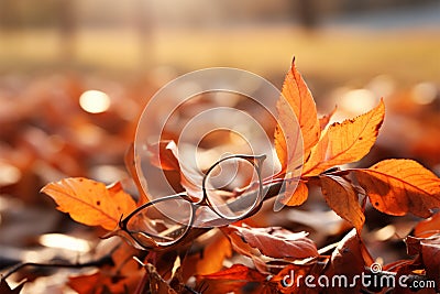 Fading foliage hints at vision loss, autumns melancholic perspective Stock Photo