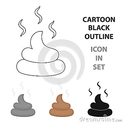 Faeces vector icon in cartoon style for web Vector Illustration