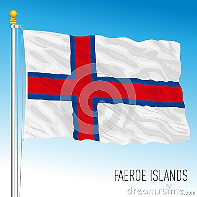 Faeroe official national flag, Danish territory, Europe Vector Illustration