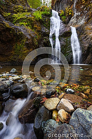 Faery Falls in Shasta-Trinity National Forest, Northern California Stock Photo