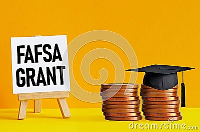 Fafsa pell grant is shown using the text fafsa grant Stock Photo