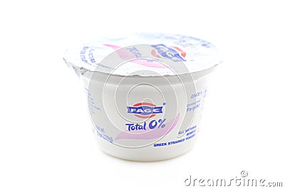 Fage all natural nonfat Greek yogurt - isolated Editorial Stock Photo