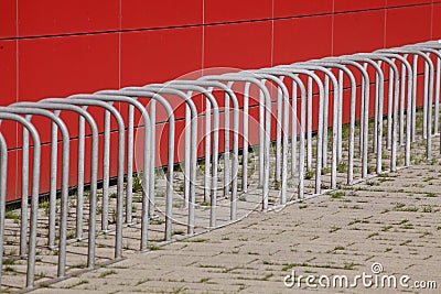 Fahrradstï¿½nder aus Metall Stock Photo