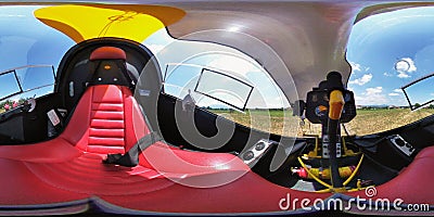 Panoramic 360 helicopter cabin Editorial Stock Photo