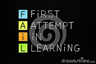 FAIL First Attempt In Learning Stock Photo