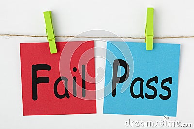 Fail or Pass Concept Stock Photo