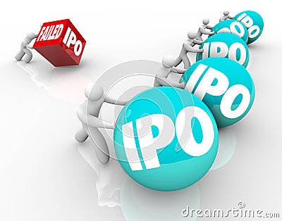 Failed IPO Bad Initial Public Offering Race Competition New Business Stock Photo