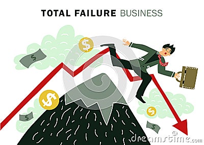 Failure Business Composition Vector Illustration