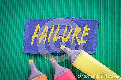 FAILURE. Business concept. Text on torn, colored paper Stock Photo