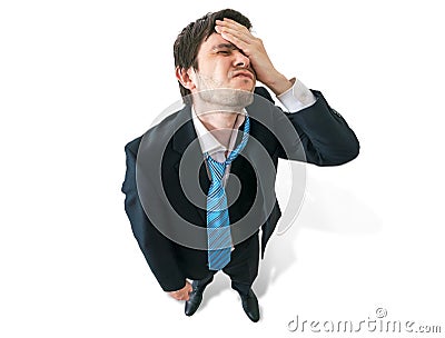 Failure and disappointment concept. Disappointed and unhappy businessman. Stock Photo
