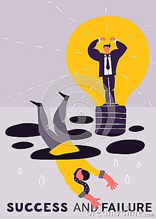 Failure Success Business Poster Vector Illustration