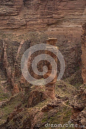 Faint Trail Passes The Pillar and Leads To Monument Creek Campground Stock Photo