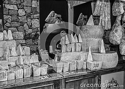 Fair of food products of Italian manufacturers in the open air Stock Photo