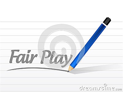 fair play message and pencil illustration design Cartoon Illustration